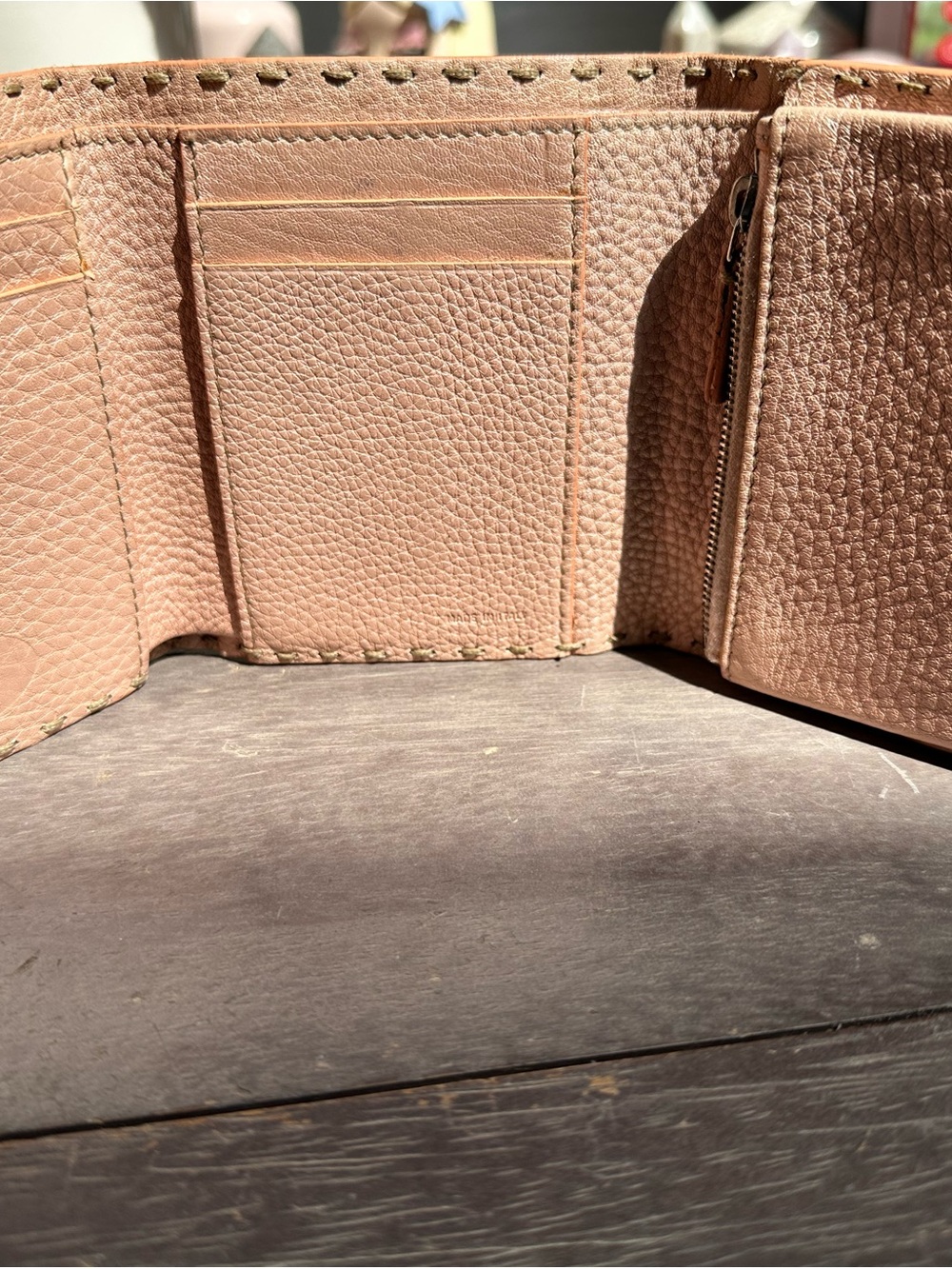 Fendi Selleria Pink Leather Tri-fold with COA - Picture 5 of 6